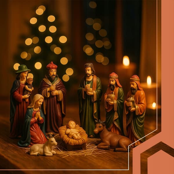 Figurer til julekrybbefiguren Figurer 10 stk. Julekrybbe