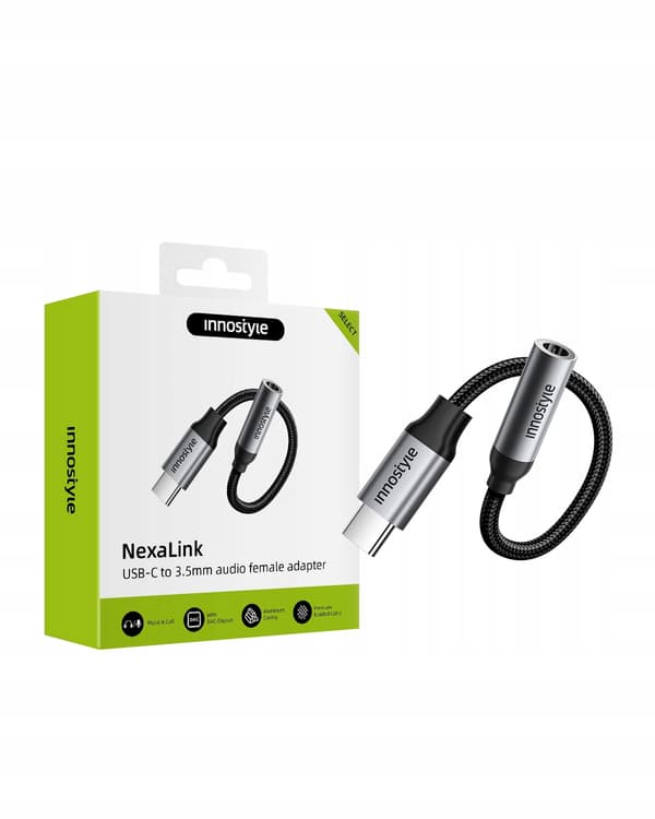 INNOSTYLE USB-C MINI JACK 3.5 ADAPTER AUX-KABEL TIL SAMSUNG DAC