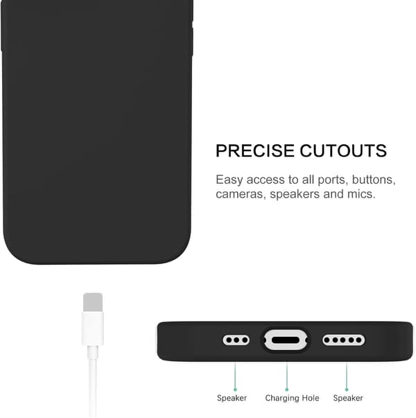 APPLE IPHONE 13 ETUI SILIKONE SORT MED MIKROFIBER A2482
