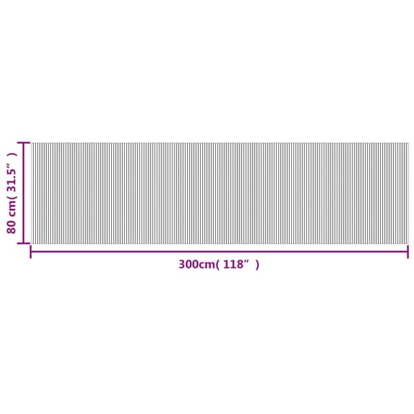vidaXL Suorakulmainen matto, harmaa, 80x300 cm, bambu