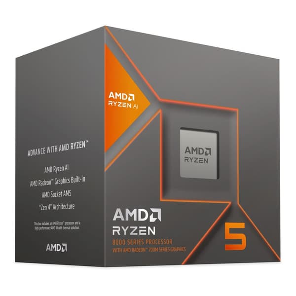 AMD Ryzen 5 8600G-processor, 6 kärnor, 12 trådar, 4,3–5 GHz