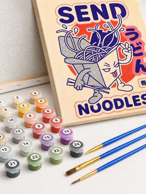 Maleri efter tal med ramme Billeder til maleri - Send Noodles 40x50 cm