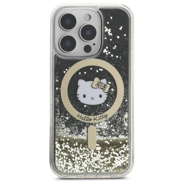 Hello Kitty Liquid Glitter Fever MagSafe - iPhone 16 Pro Max cover (sort / guld)
