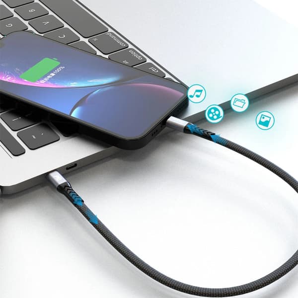 Dudao L10P Lightning - USB-C PD 20W Kabel 0,23m - Sort