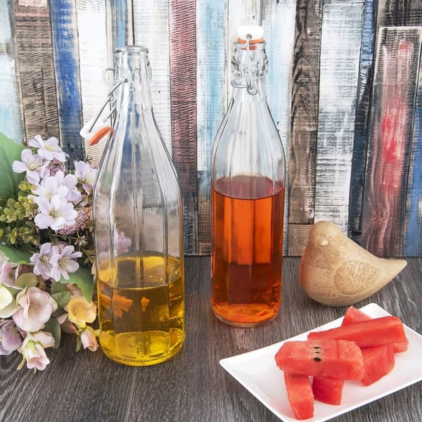 Glasflaske med klemme 1 l