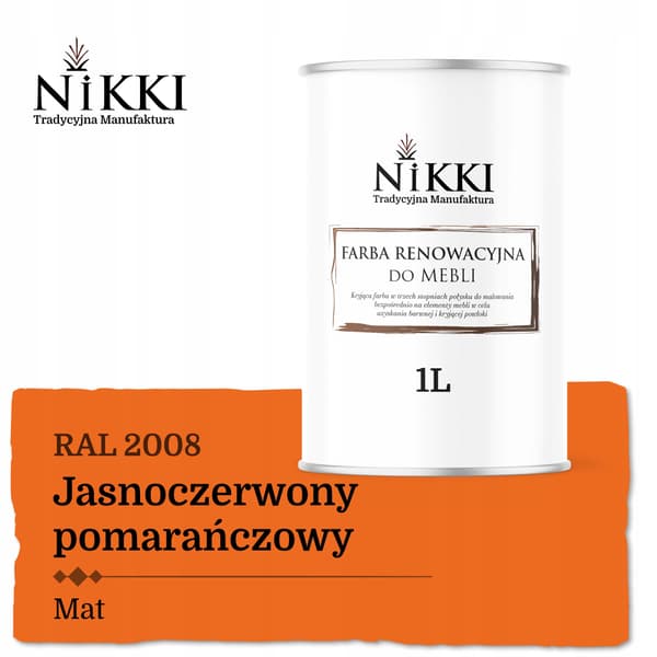 MALING TIL KØKKENFRONTER LYS RØD-ORANGE RAL2008 MAT 1L
