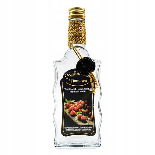 Pullo, jossa on aaltokuvio, 500ml KOTITEKOINEN VAADELMA