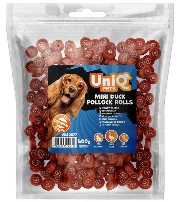 UNIQ PETS HUNDBEHANDLINGAR Tuggbara 500g ankrullar