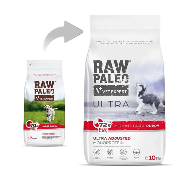 VetExpert Rå Paleo Oksekød Tørfoder til Hunde 10 kg