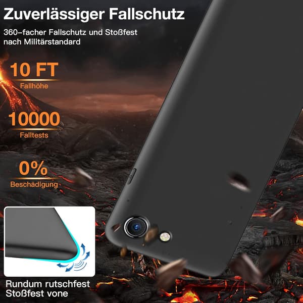 ETUI TIL APPLE IPHONE 7/8/SE 2020 SILIKONE SORT FLEKSIBEL A1660 A1863