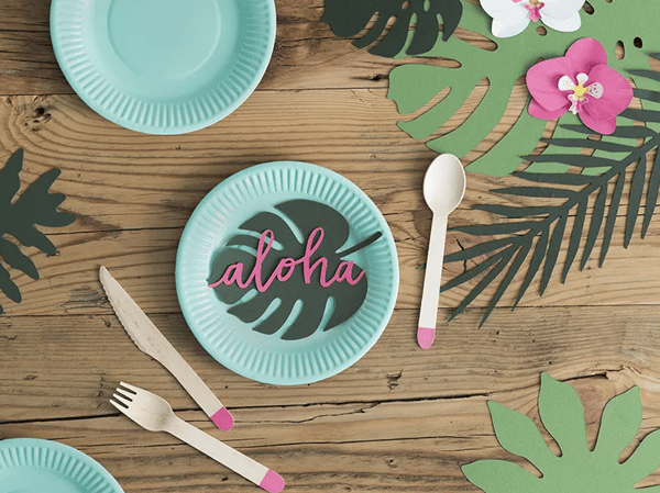 Tropiska löv ALOHA bordsdekorationn Hawaii