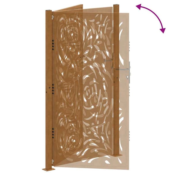 vidaXL havelåge 105x205 cm rustfrit stål flammemønster