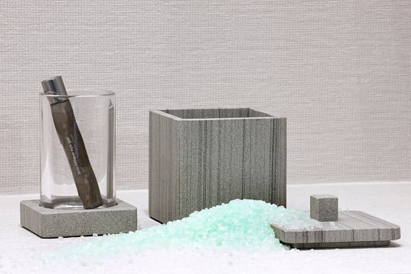 Q-BATH PREMIUM DECOR 1535 badrumsmugg, grå marmor + glas