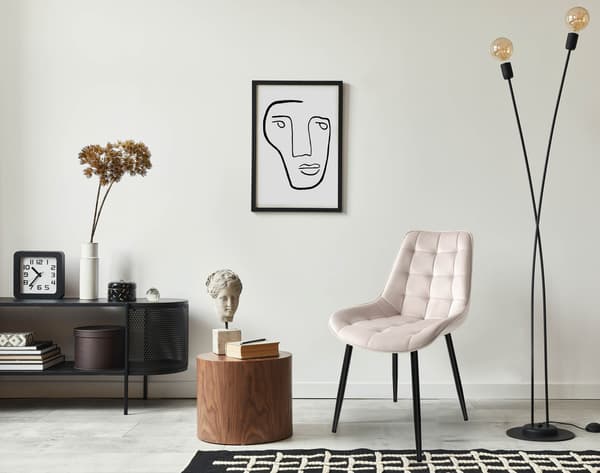 NORMAN Velvet beige fløjlsstol