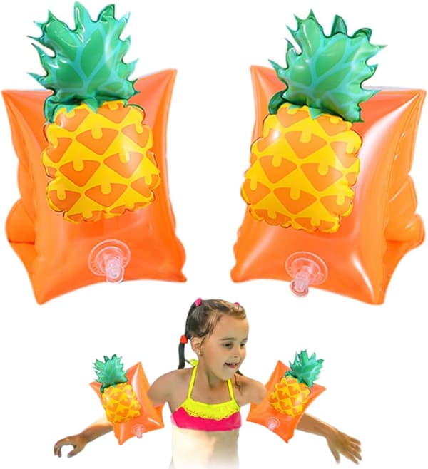 SVØMMEARM TIL BØRN, BØRN, ANANAS, ORANGE, 3-6L