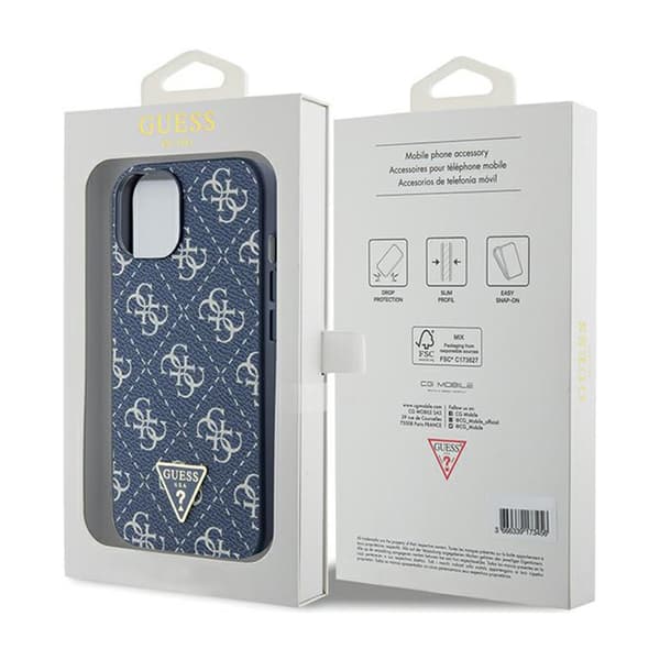 Guess 4G Triangle Metal Logo - iPhone 15 Plus cover (blå)