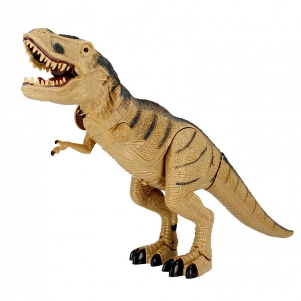 Fjernstyrede dinosaur-vandreture, hovedbevægelse, poter, damp, lyd, lys 52 cm