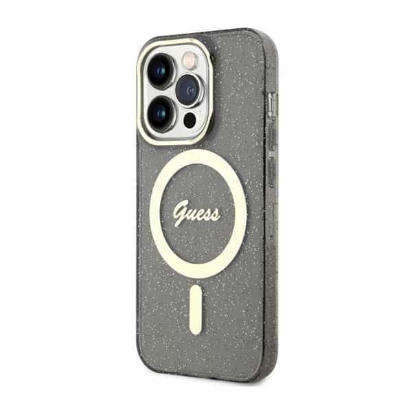 Guess Glitter Gold MagSafe - iPhone 14 Pro Max cover (sort)