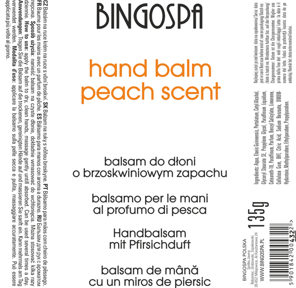 BINGOSPA handbalsam med persikodoft