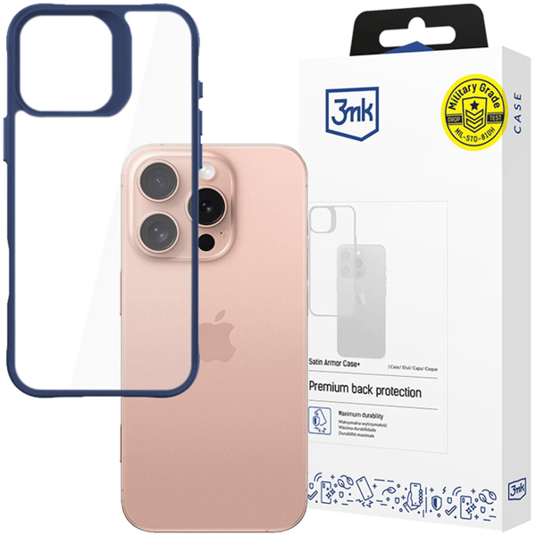 Apple iPhone 16 Pro Max - 3mk Satin Armor Cover+ Blå