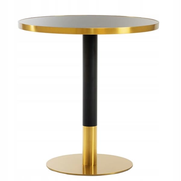 Bordpedestal metalben sort-guld glamour A609
