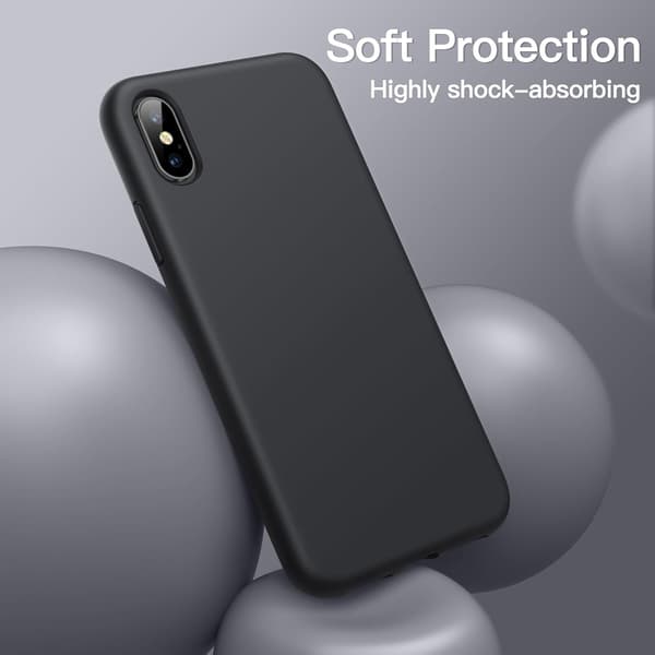 COVER TIL APPLE IPHONE XS/IPHONE X SORT SILIKONE BAGSIDER
