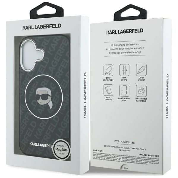 Karl Lagerfeld IML Karl Head Logo MagSafe-etui til iPhone 17 - Sort