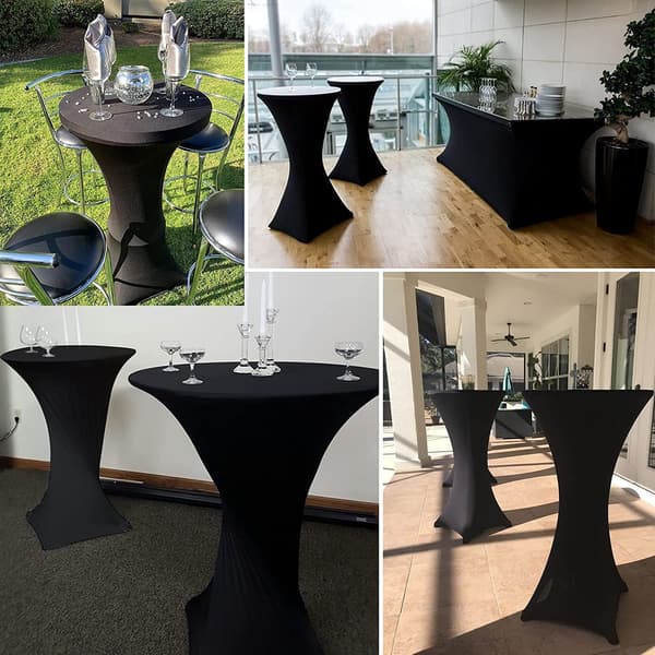 Cocktailbordsöverdrag, svart, 80 cm