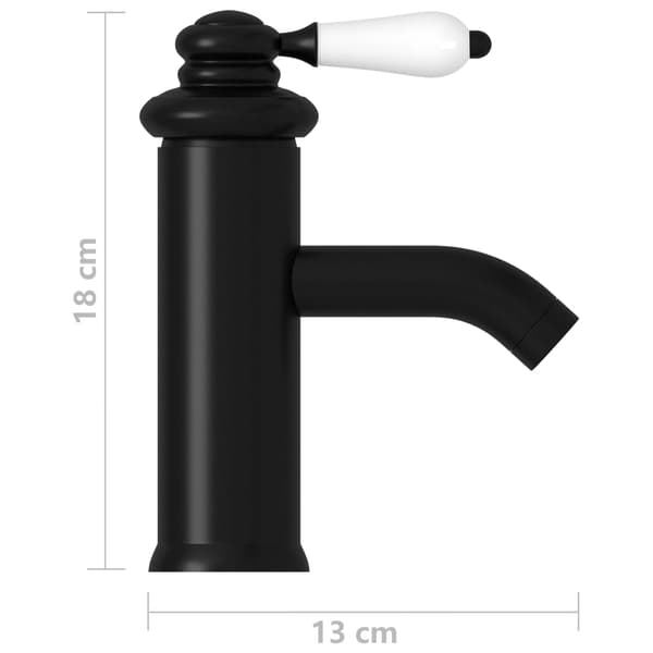 vidaXL håndvaskarmatur, sort, 130x180 mm