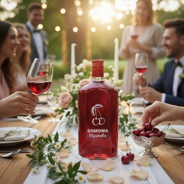 10X KLASSISKA flaskor 500ml tryckt HEMGJORD KÖRSBÄRSVODKA för vin Bröllopsjuice 10 st.