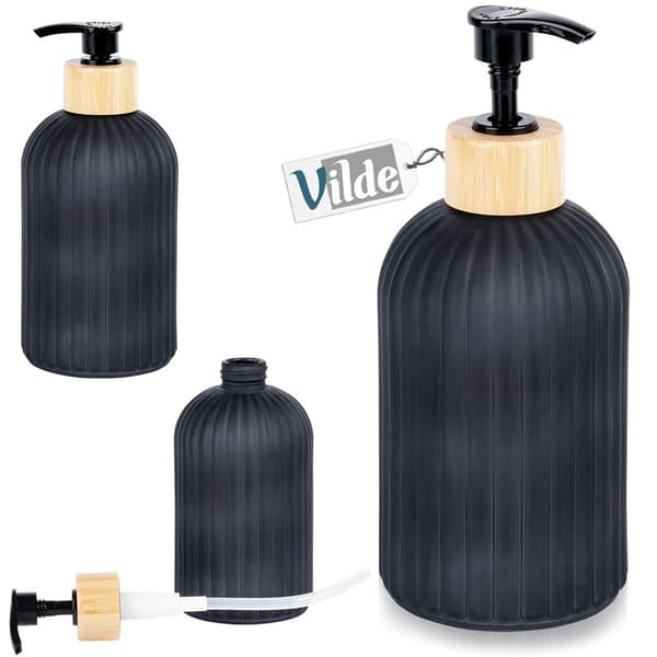 Lasinen musta saippuadispenser 400 ml