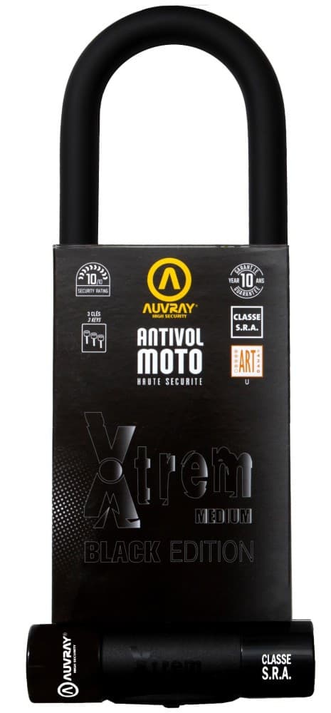 AUVRAY U-LOCK XTREM MEDIUM BLACK EDITION-spänne - 18 mm stift, 85 mm x 310 mm (SRA-klass)
