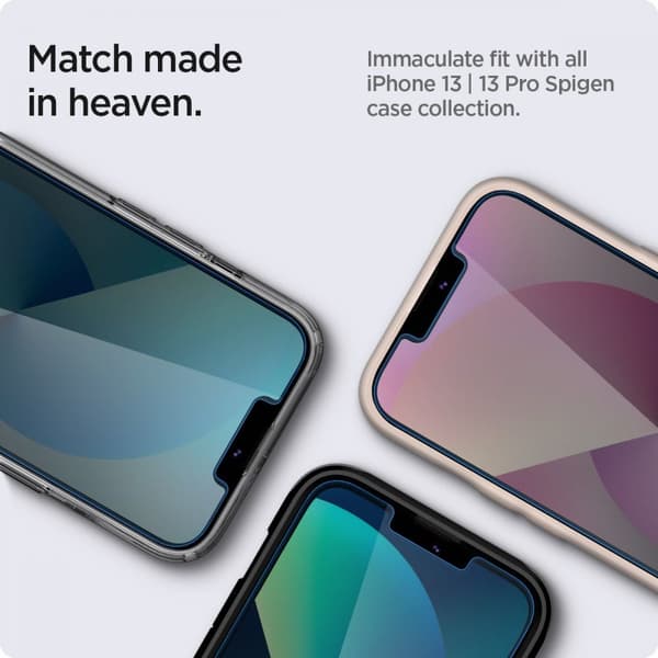 Härdat glas SPIGEN GLAS.TR EZ FIT 2-pack iPhone 13 Pro Max Sekretessskydd
