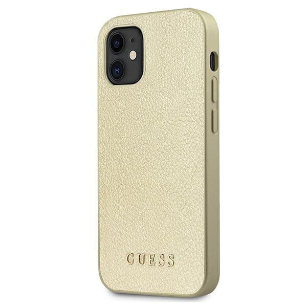Guess GUHCP12SIGLGO iPhone 12 mini 5,4oz/guld hårdt cover iriserende
