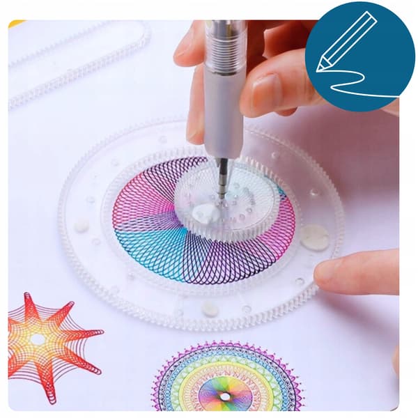 Kreativt ritset SPIROGRAF Mallar Kritor Ark Present