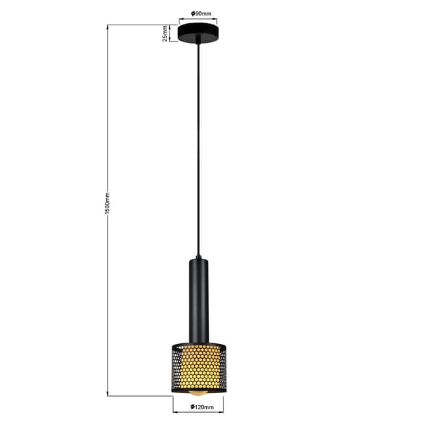 HÆNGELAMPE AMO 1 E27 SORT LYS PRESTIGE LP-0702/1P BK