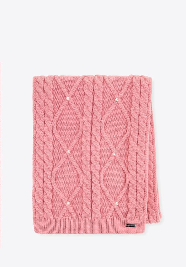 Wittchen Damhalsduk med pärlor rosa viskos