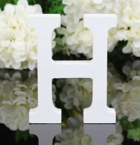 Puinen kirjain ""H"", 16 cm, 1 kpl.