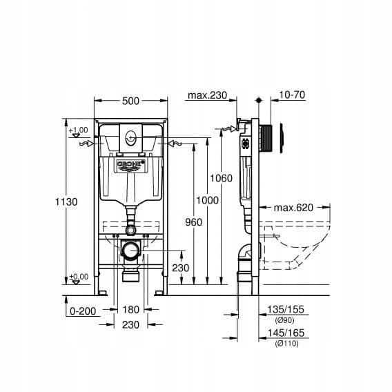 Grohe Solido piilotettu WC-runko