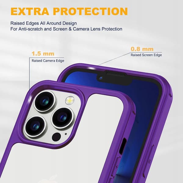 SKYDDSFODRAL TILL APPLE IPHONE 14 PRO MAX PLASTLILA STÖTFÅNGARE