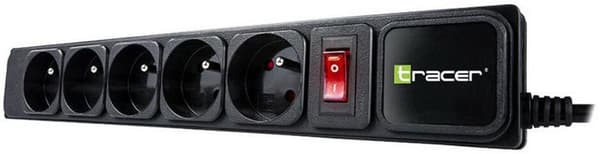 TRACER PowerGear strømskinne 3,0m (5 stik) sort