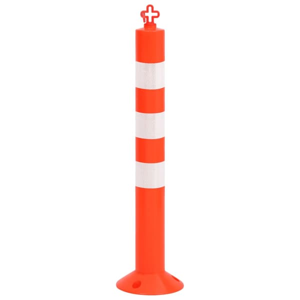 vidaXL Trafikpollare, 10 st, med kätting, 75 cm, PE