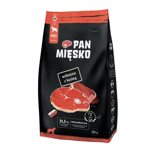 Tørfoder til hunde Mr. Meat Oksekød med ged M 20 kg