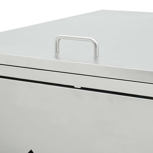 vidaXL låg til enkelt affaldsbeholder 240 l rustfrit stål