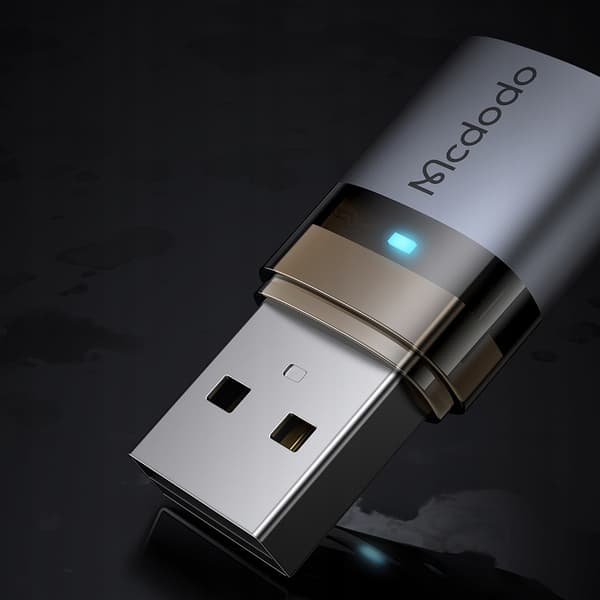 MCDODO ADAPTER USB-A 3.0 TILL USB-C TILL USB TYP C 3A 5GB OTG LED