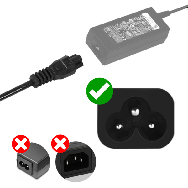Strømkabel 1.5m kløverblad laptop kabel strømforsyning IEC C5