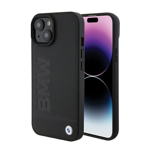 BMW Läder Hot Stamp - iPhone 15-skal (svart)