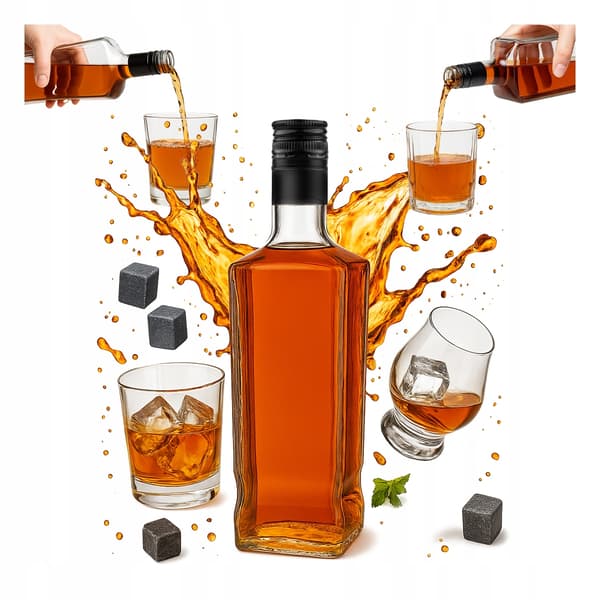 JACK WALKER Pullo 1000ml + Korkki MOONLIGHT WHISKY RUM -astiaan 1L