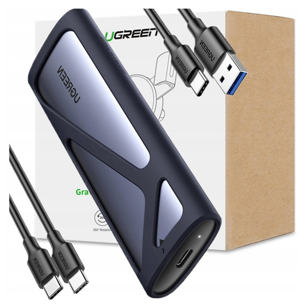 UGREEN CM400 M.2 SSD-kotelo, NVMe, SATA, 10Gbps, USB-C (harmaa)