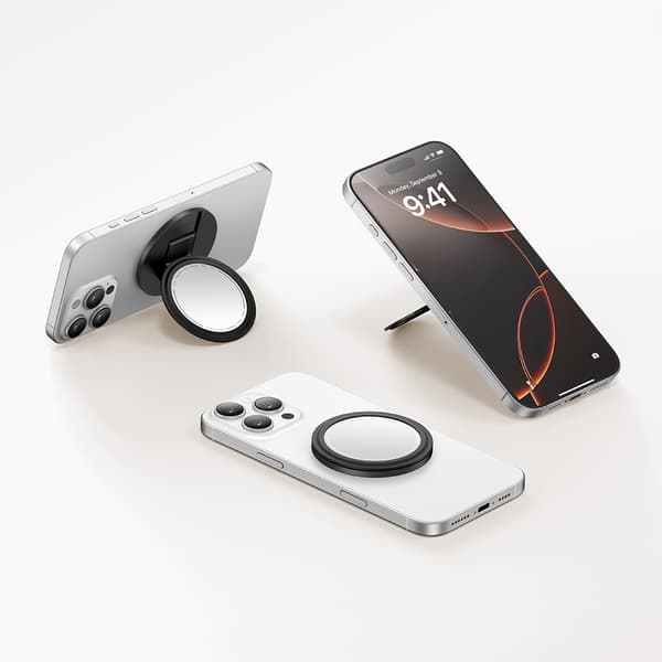 MCDODO MAGNETISK TELEFONHOLDER MED SPEJL, FOLDBAR, SORT
